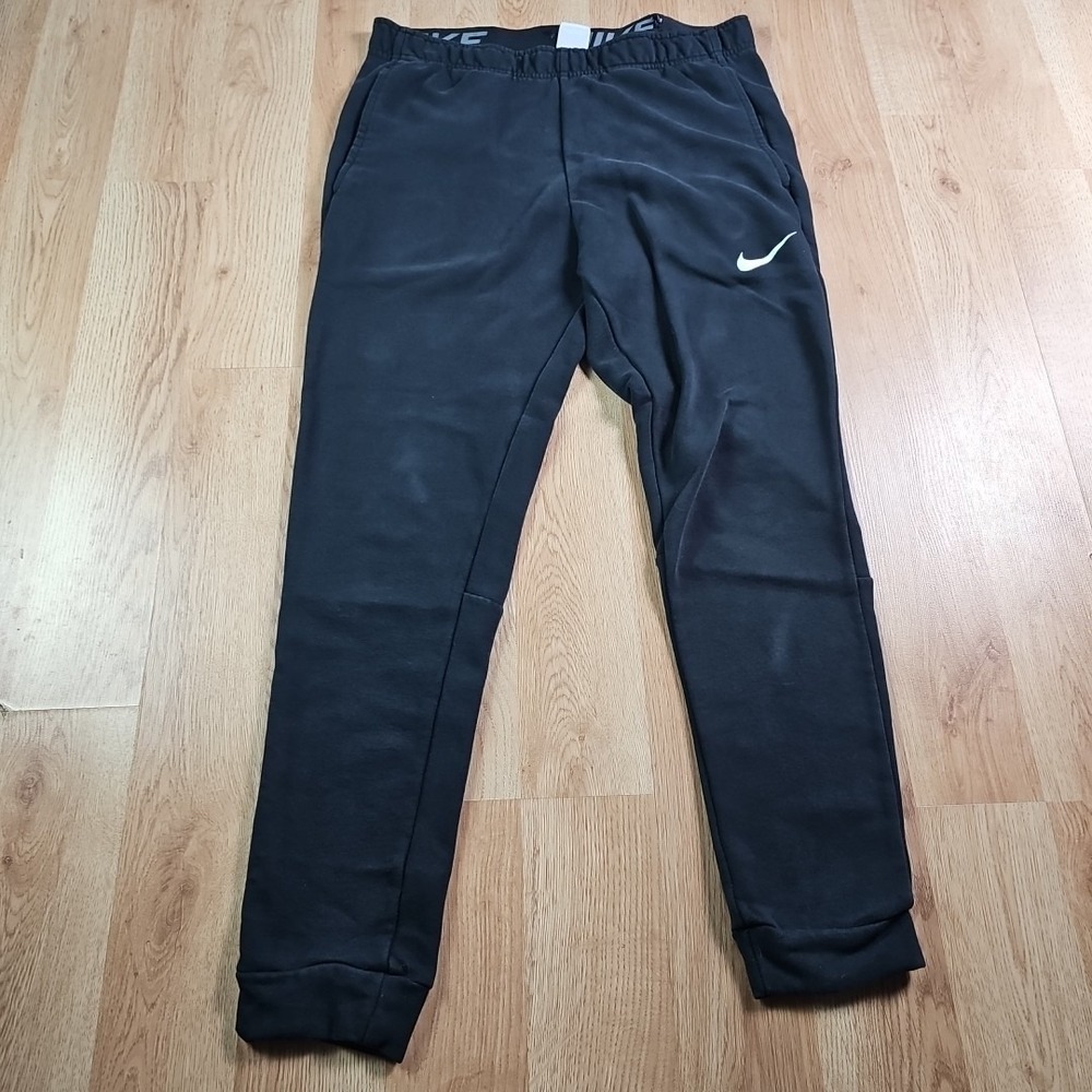 Nike Dri-FIT Fleece Jogger Sweatpants Mens L Black Athletic‎ Training Pants